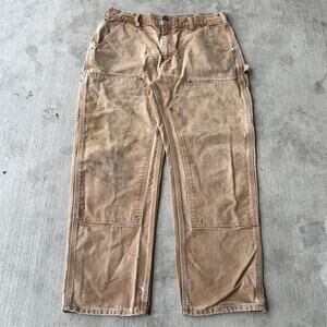 Vintage Y2K Carhartt brown faded double knee work wear carpenter pants
